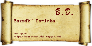 Bazsó Darinka névjegykártya